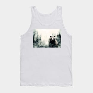 Misty boreal watercolor bear Tank Top